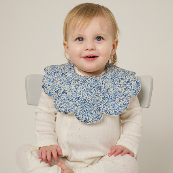Katie & Millie Blue Scalloped Bib