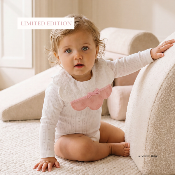 Exclusive - Classic Pink Broderie Bib
