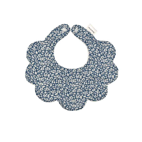 Feather Blue Scalloped Bib