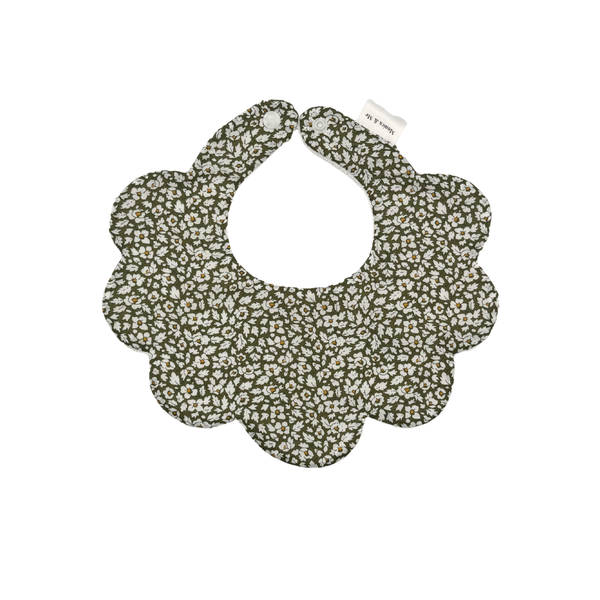 Feather Green Scalloped Bib