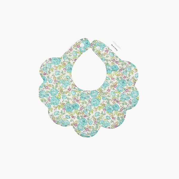 Felicite Aqua Scalloped Bib