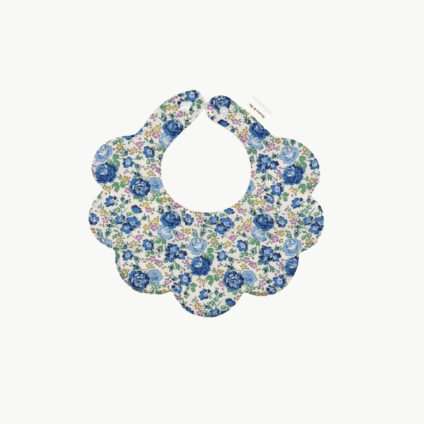 Felicite Blue Scalloped Bib