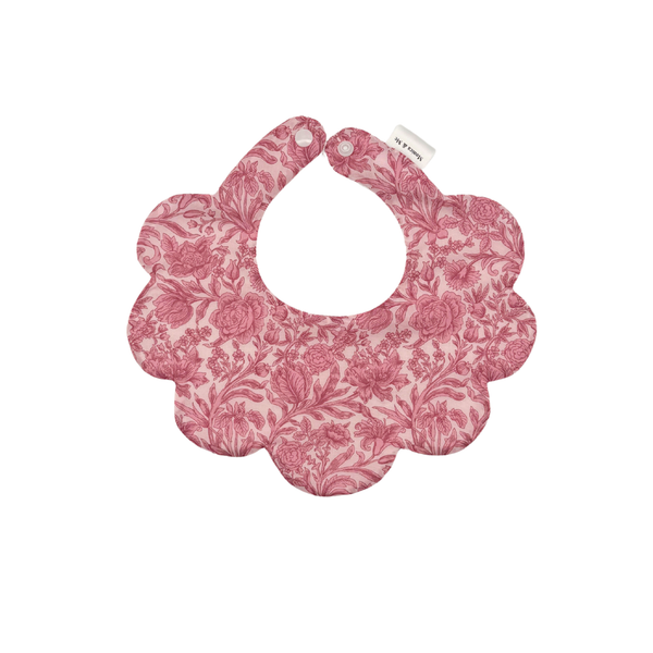 Pomegranate Pink Scalloped Bib