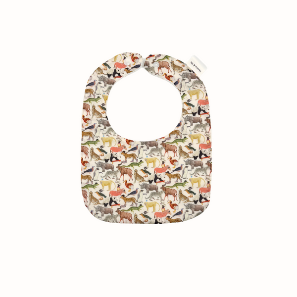 Zoo White Square Baby Bib